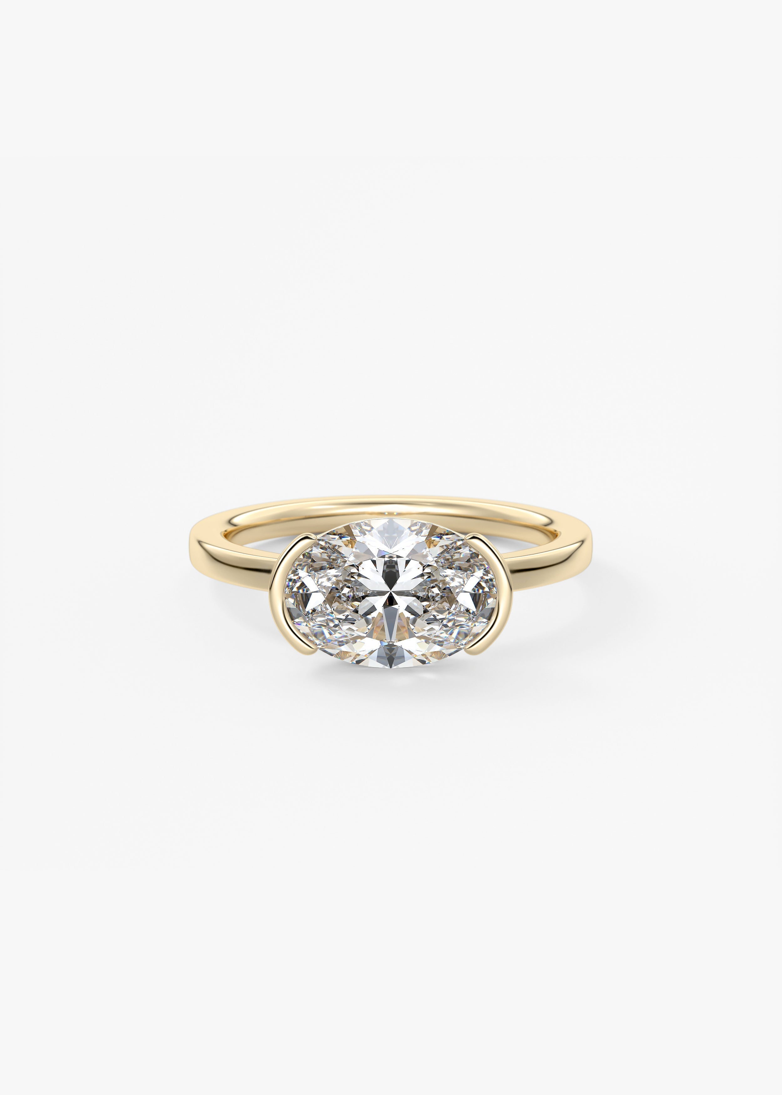 Oval Solitaire With Raised Basket Gallery Lab Grown Diamond Engagement Ring